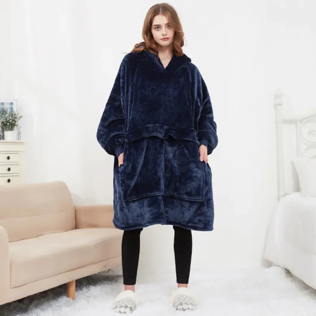 USB Heated Oversized Sherpa Hoodie Blanket