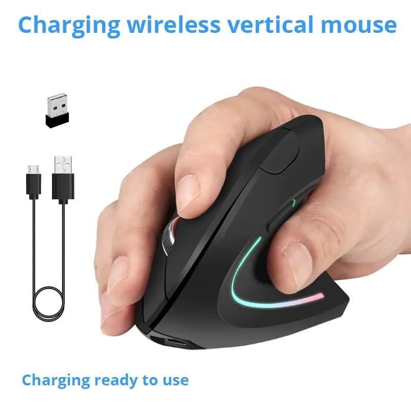 Wireless 2.4G Vertical Right-Hand Charging Mouse