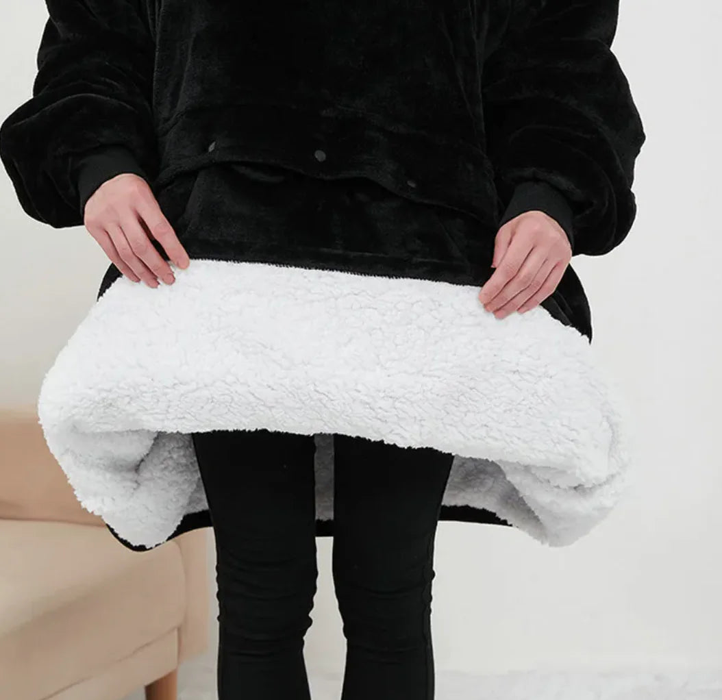 USB Heated Oversized Sherpa Hoodie Blanket