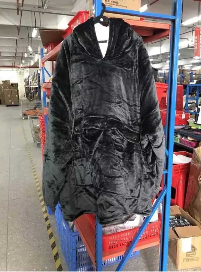 USB Heated Oversized Sherpa Hoodie Blanket