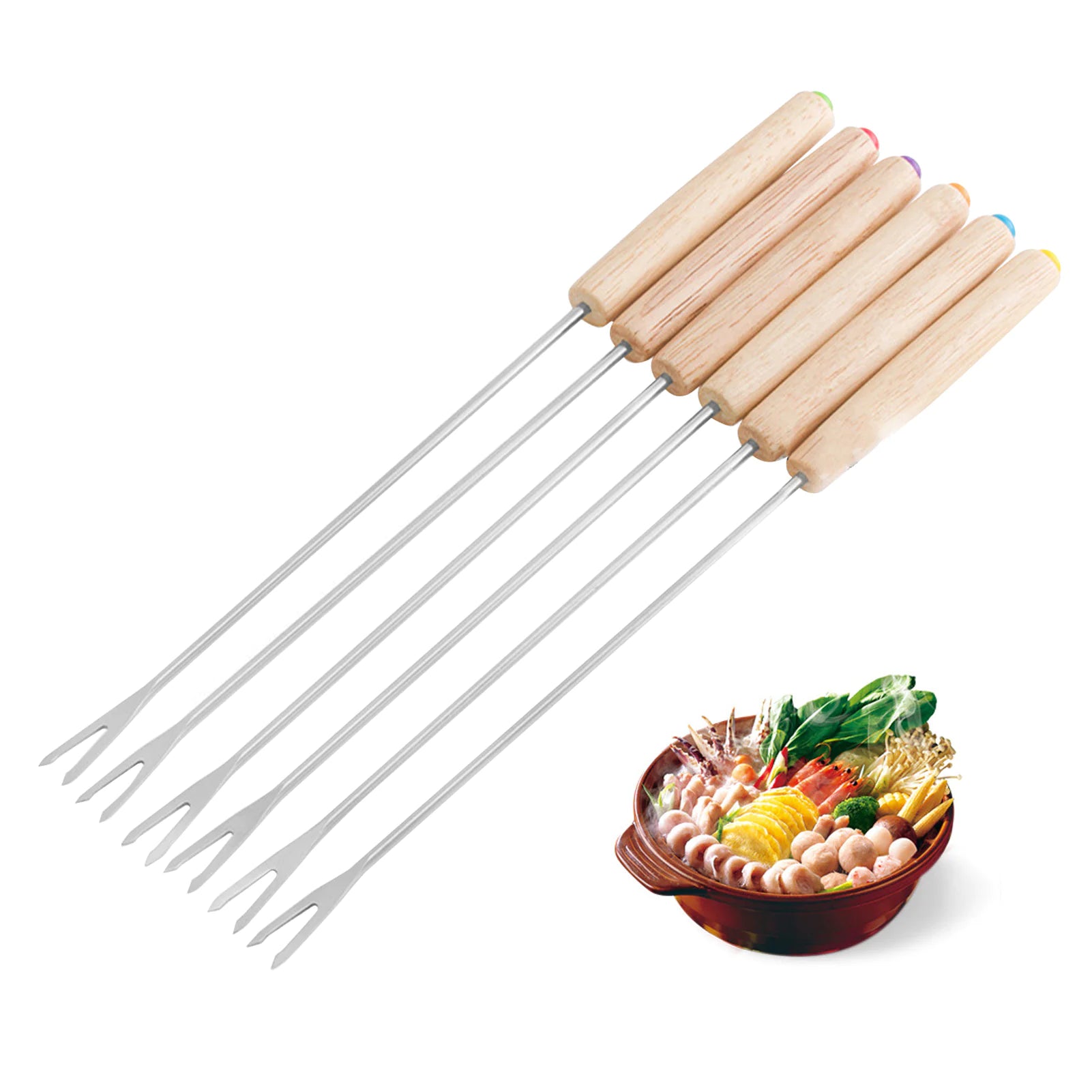 6-Piece Stainless Steel Fondue Fork Set